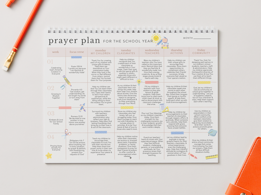 FREE Back to School Prayer Calendar Printable