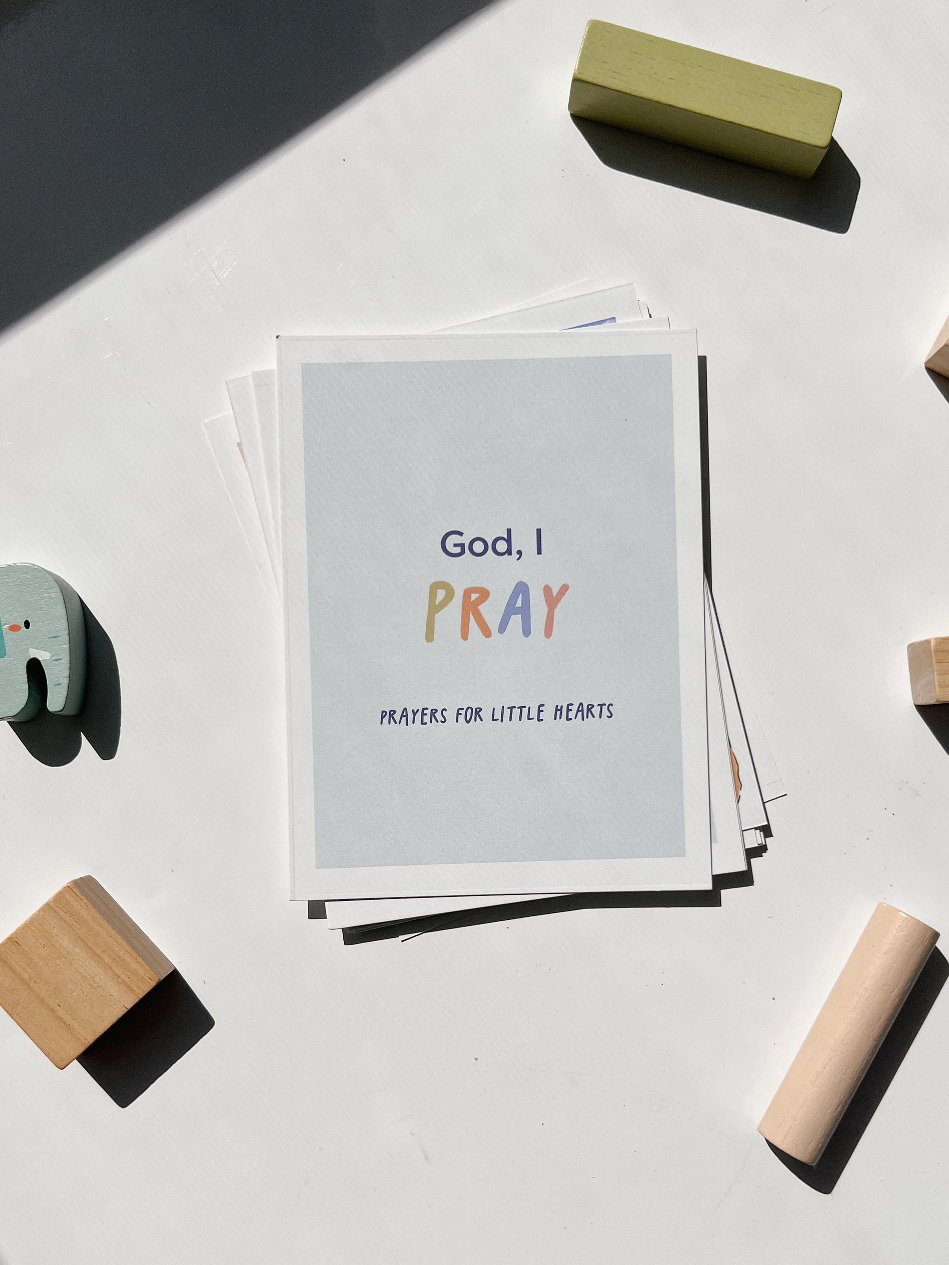 Prayer Cards for kids to learn how to pray with BIble verses and illustrations