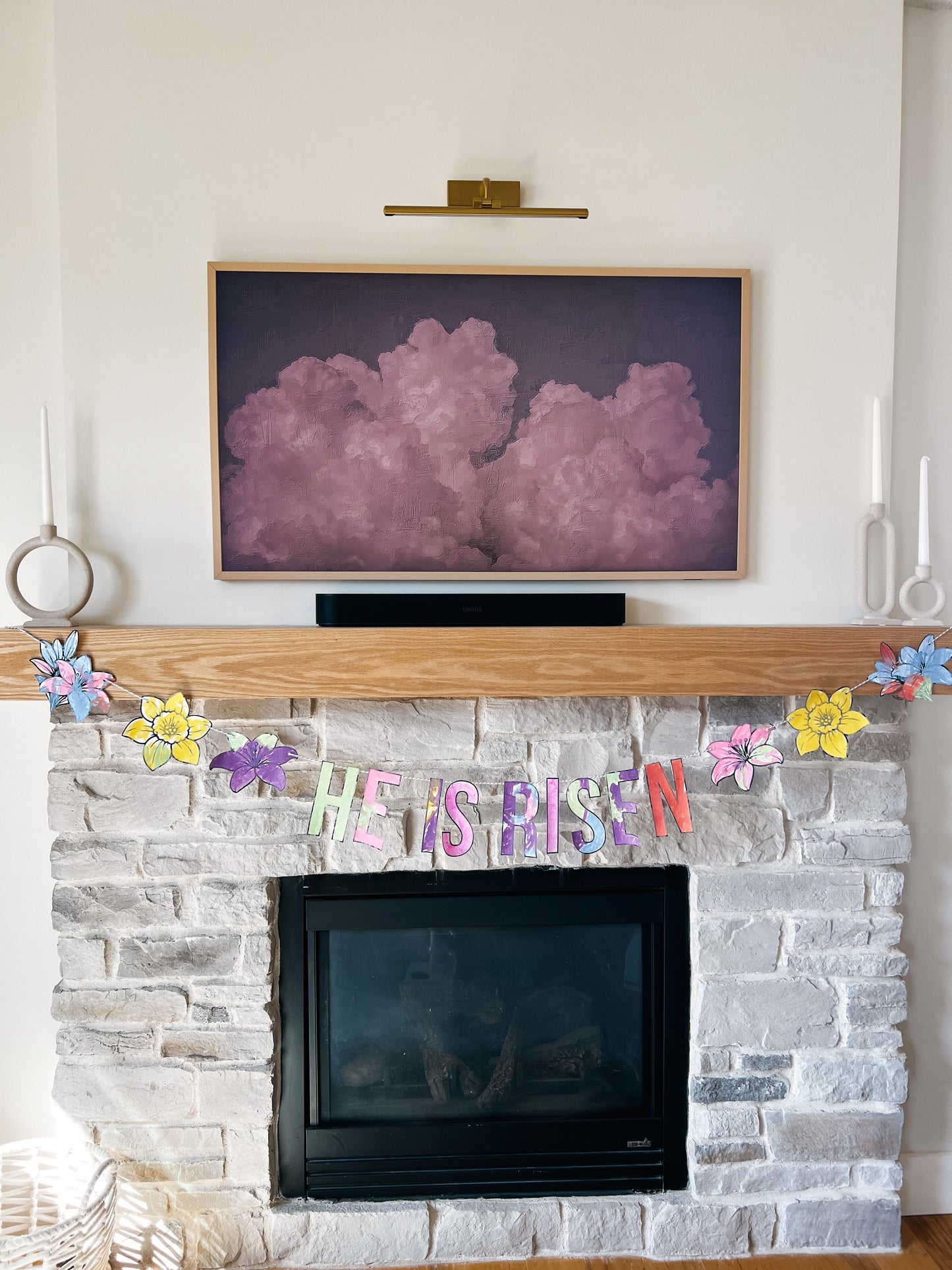 Christian Easter Activity Print, cut, color, and hang this DIY He is Risen Banner Easter Banner Garland