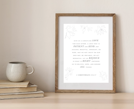 Corinthians Prayer Marriage Art Print - Digital Download