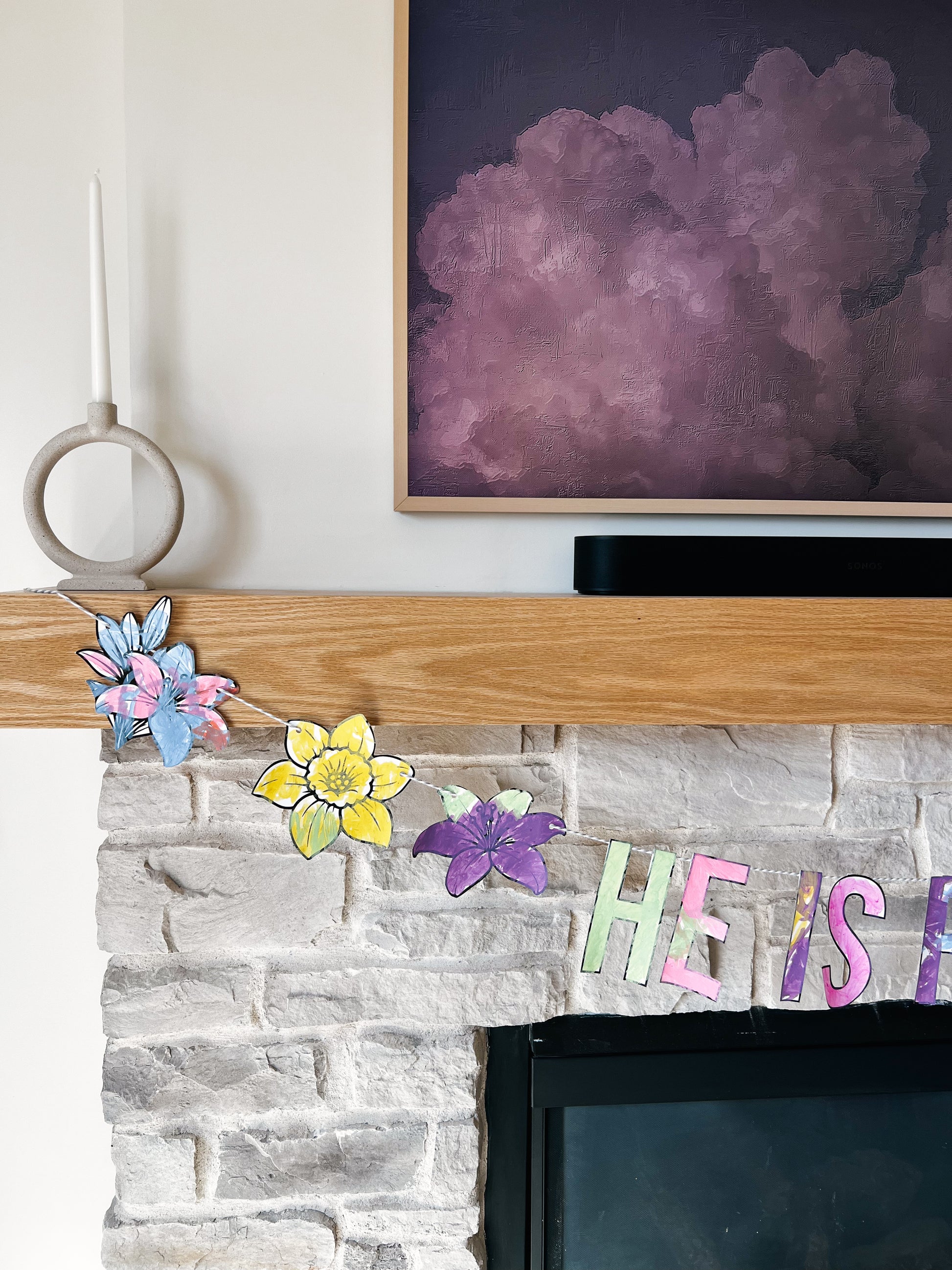 Decorative Spring Easter digital download DIY printable activity to do with kids to learn about Jesus' resurrection for Christian Easter