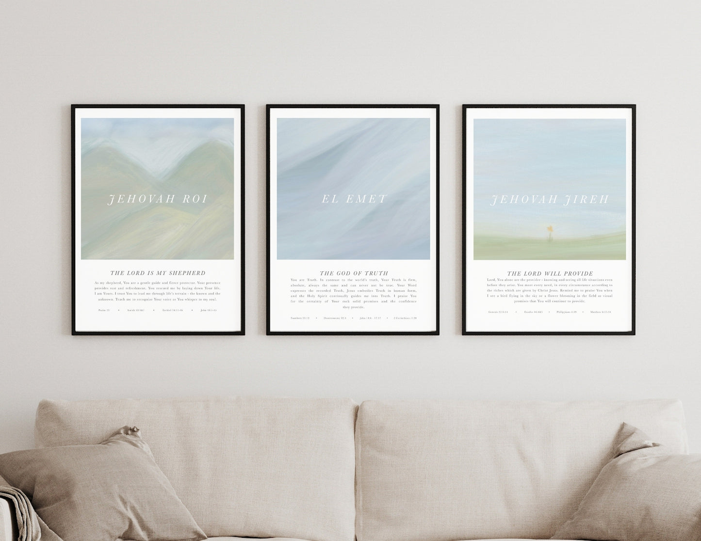 Names of God Art Print Trio - Digital Download