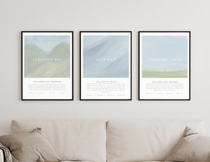 Names of God Art Print Trio - Digital Download
